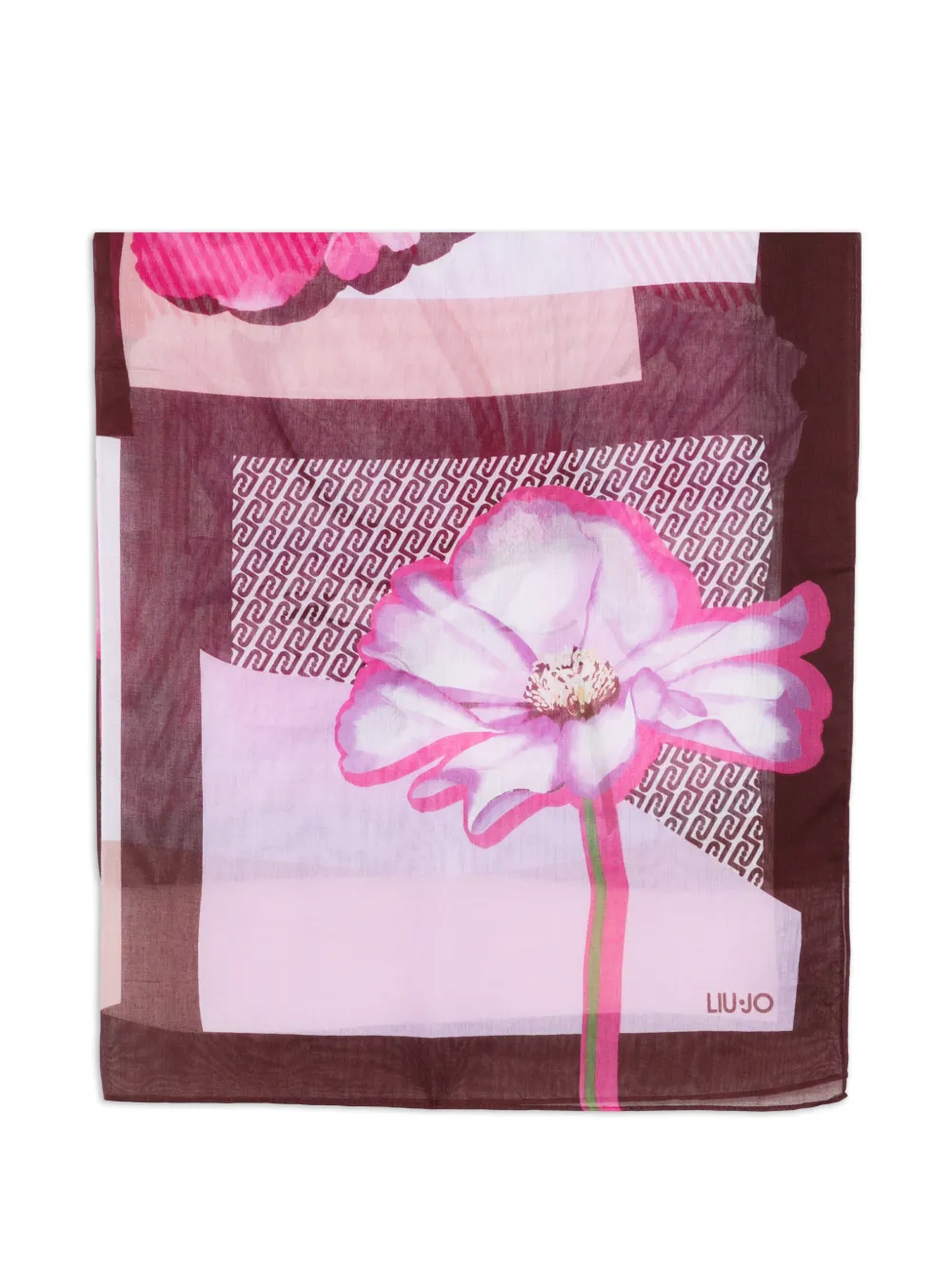 LIU JO floral-print scarf - Marrone