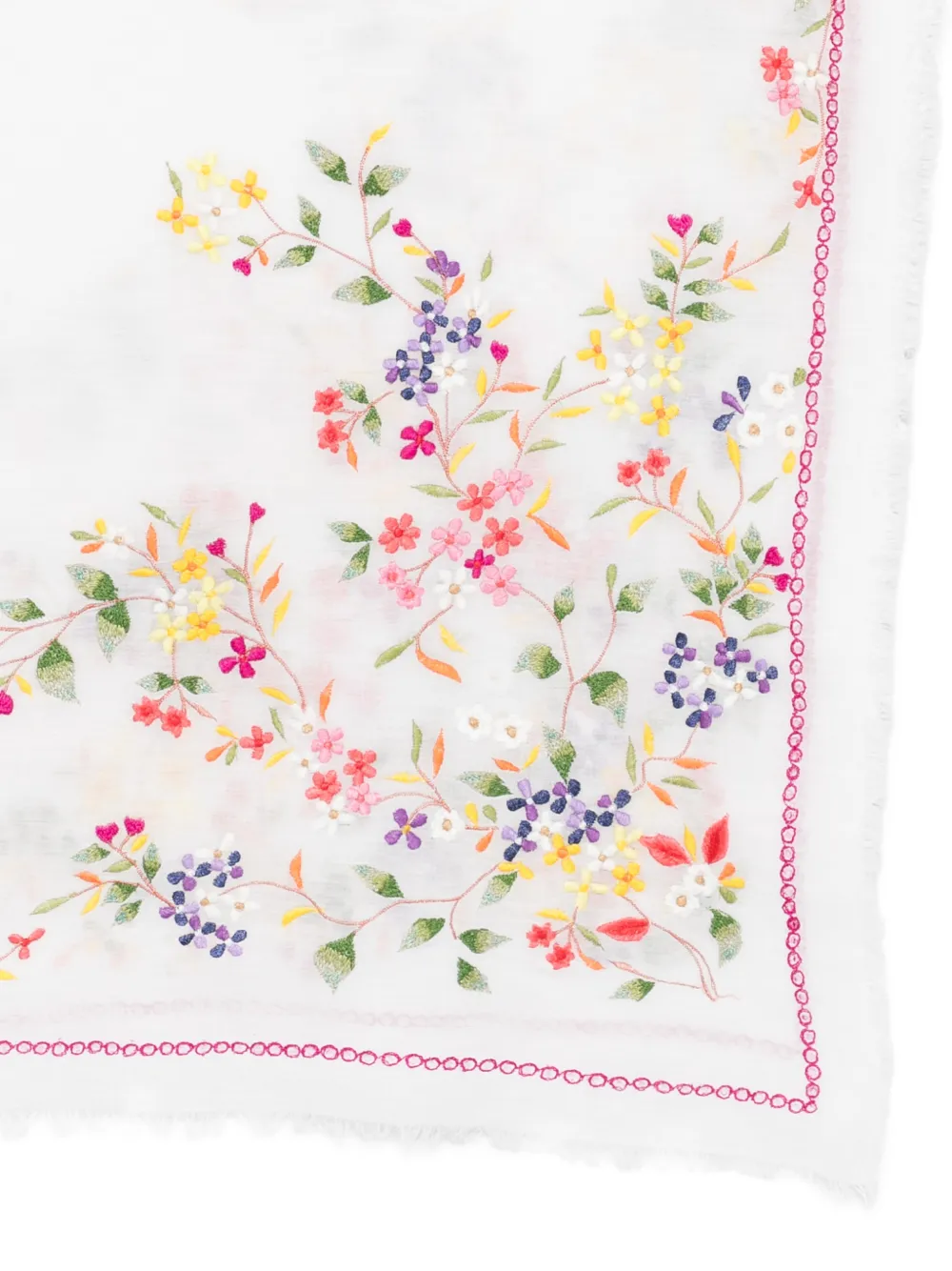 Faliero Sarti Cerasella sjaal met bloemen Wit