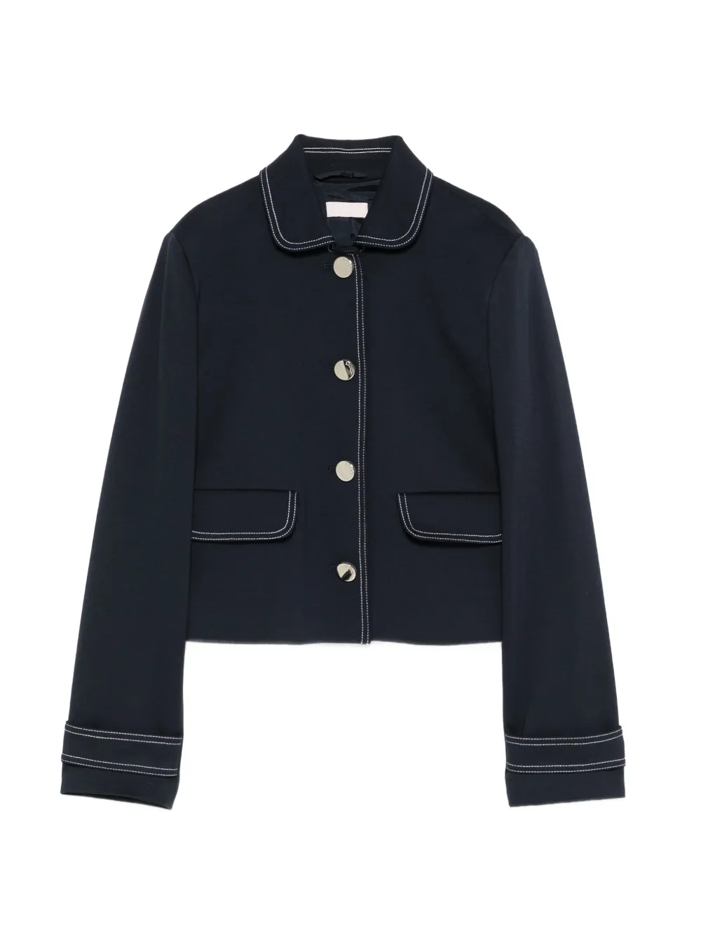 LIU JO topstitch buttoned jacket - Blu