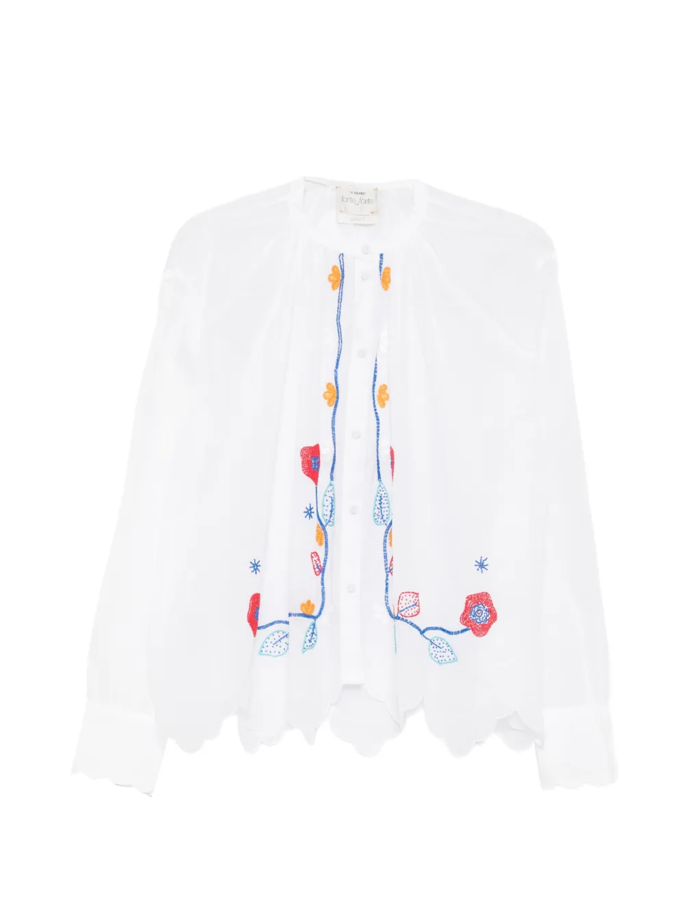 Forte Forte bead-embroidered scalloped-hem shirt - Bianco