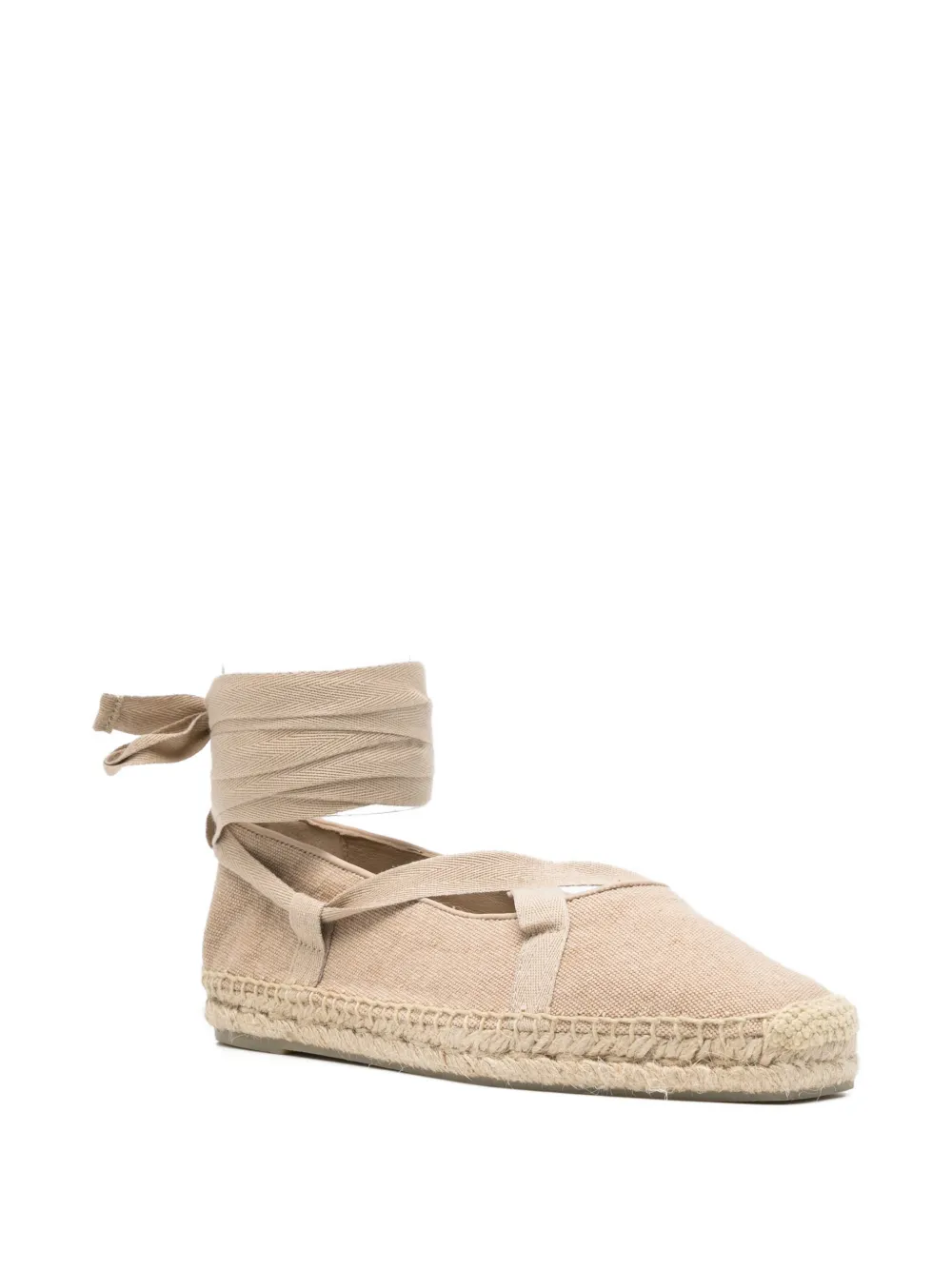 Castañer tie-fastening flat espadrilles Beige