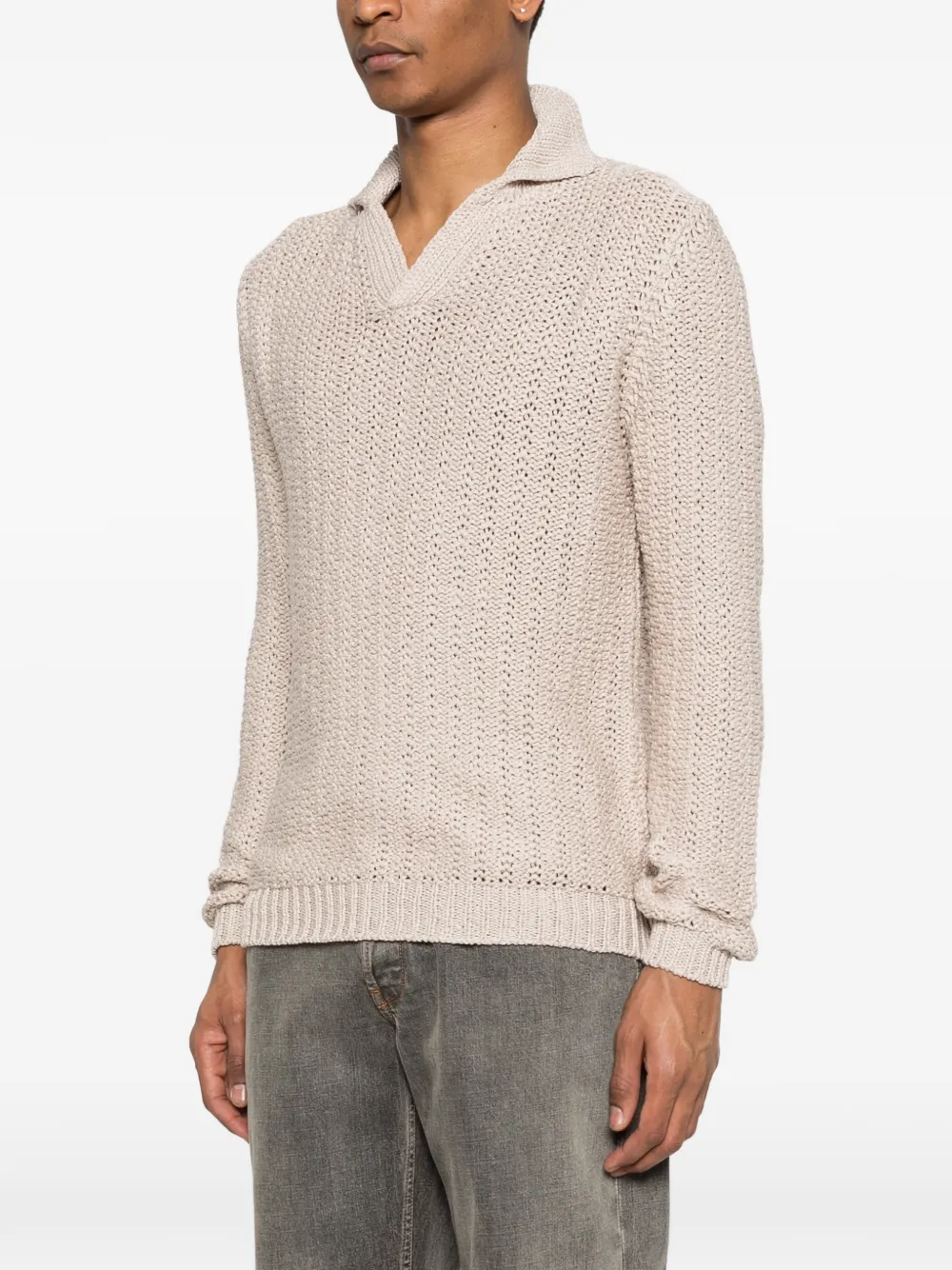  Scaglione Knitted V-neck Sweater - Neutrals 