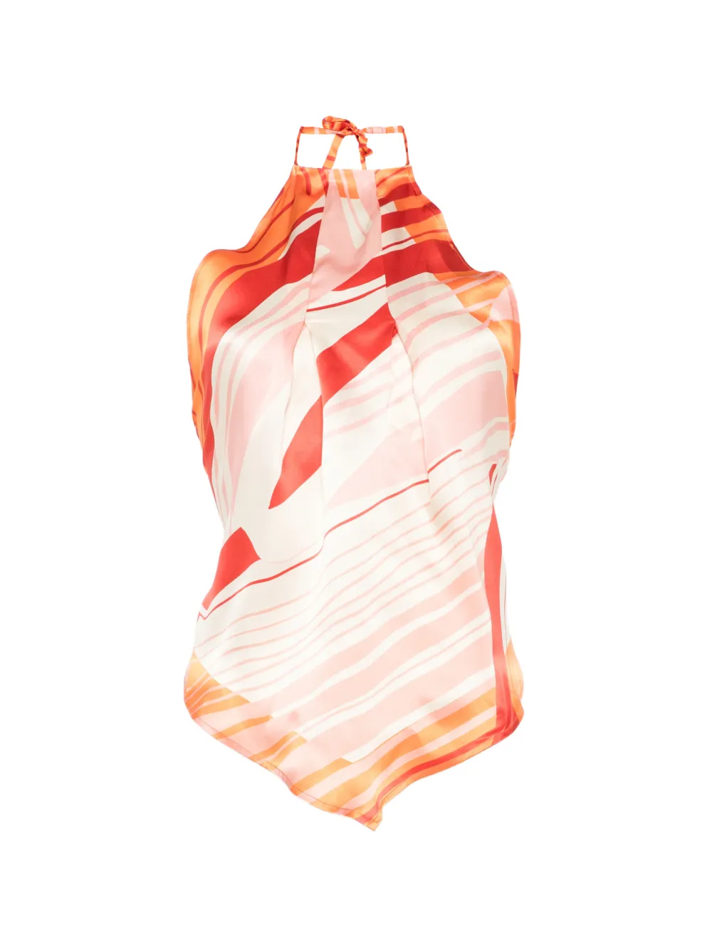 Raquel Diniz Lea abstract-print silk blouse - Toni neutri