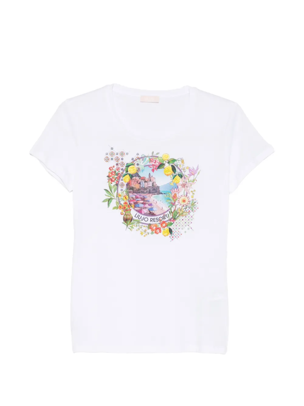 LIU JO print cotton T-shirt - Bianco