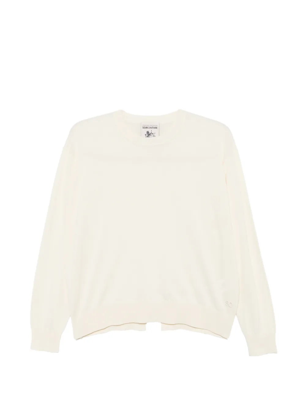 Semicouture crew-neck logo sweater - Toni neutri