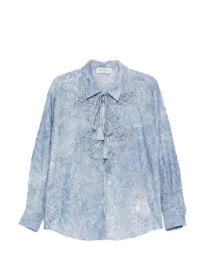 Ermanno Scervino ストライプ レース シャツ | ブルー | FARFETCH JP