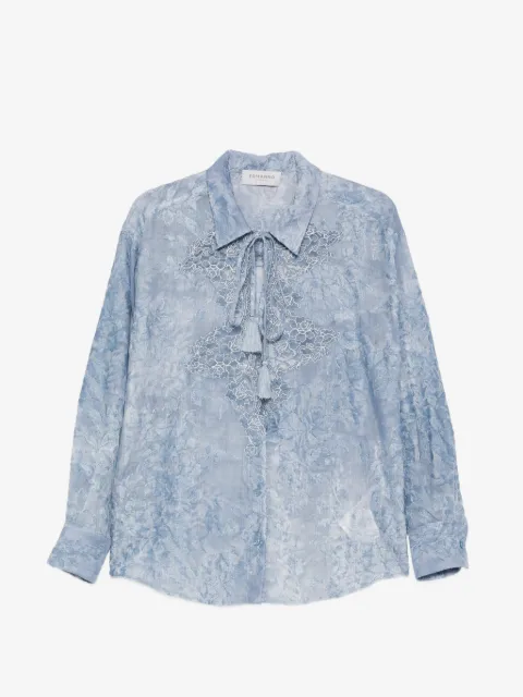 ERMANNO FIRENZE  camisa con detalle de borlas