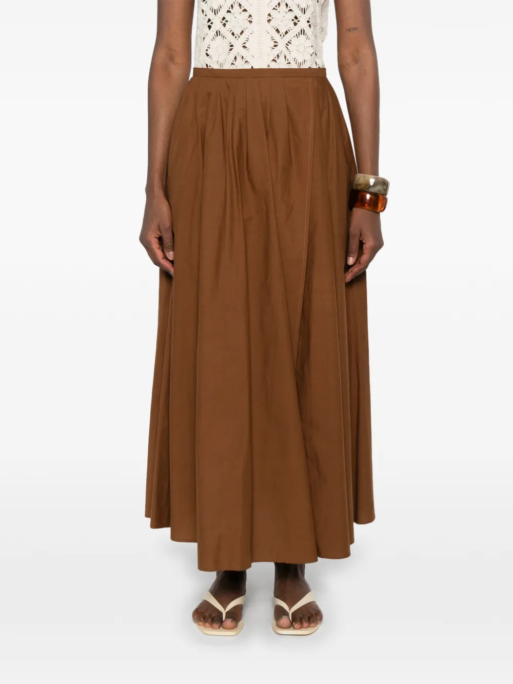  Forte Forte Pleated Midi Skirt - Brown 