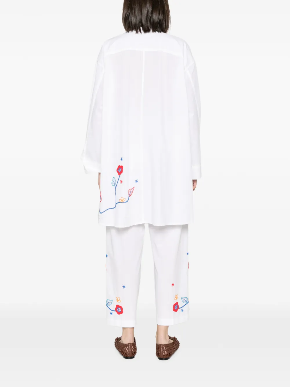 Forte Broderie En Rêve mini blousejurk Wit