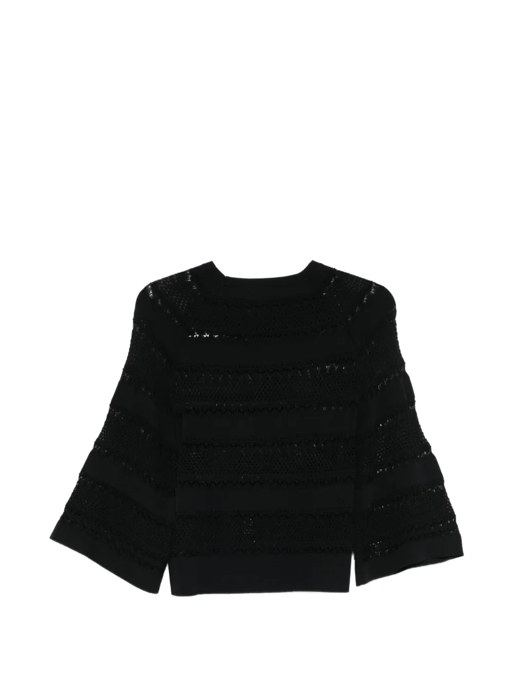  Liu Jo Crochet Knitted Top - Black 