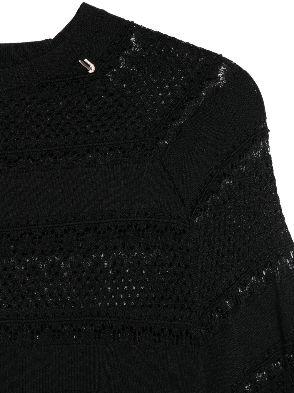  Liu Jo Crochet Knitted Top - Black 