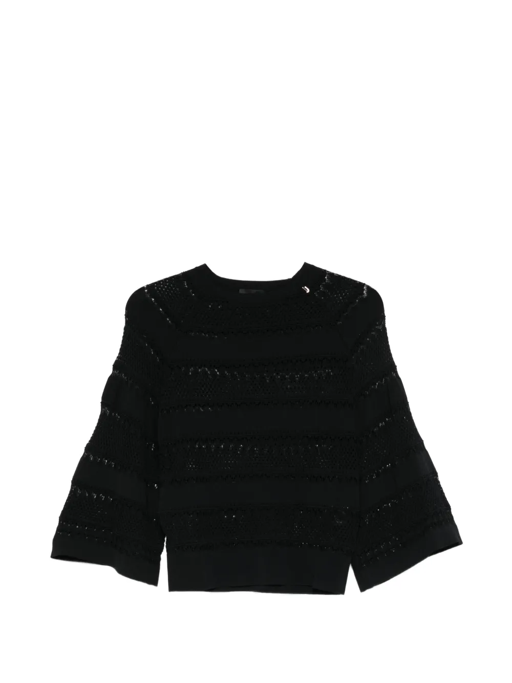 LIU JO crochet knitted top - Nero