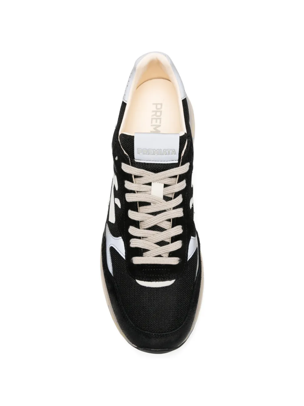 Premiata Mick panelled logo-patch sneakers Zwart