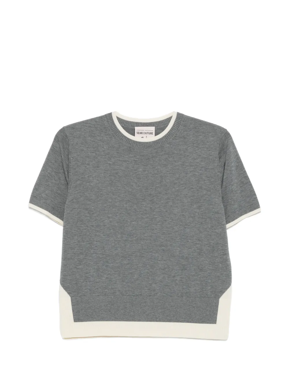 Semicouture panelled-trim T-shirt - Grigio