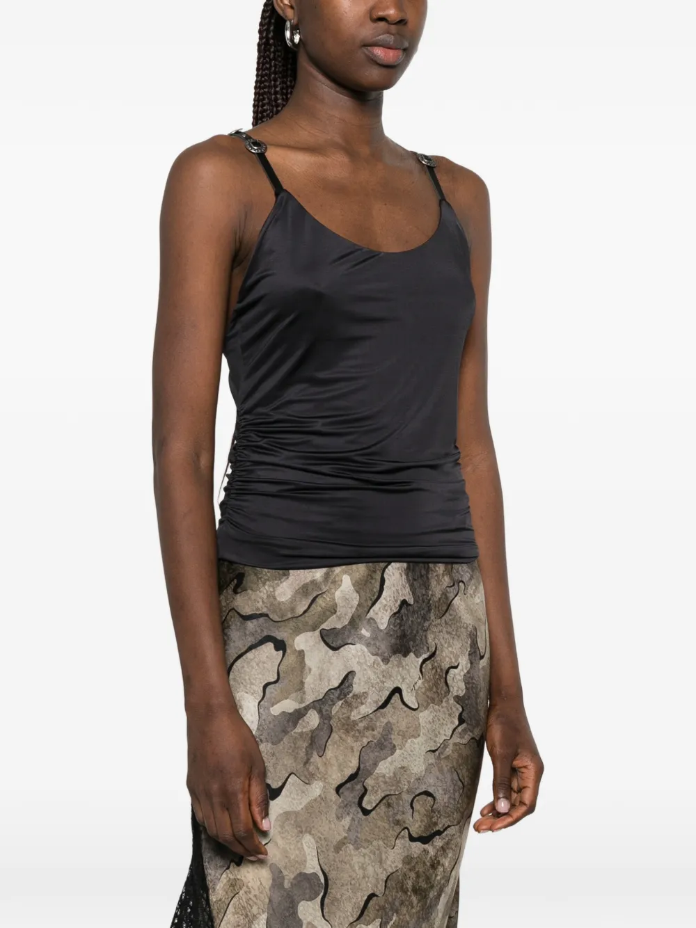 PINKO Top met spaghettibandjes met studs Zwart