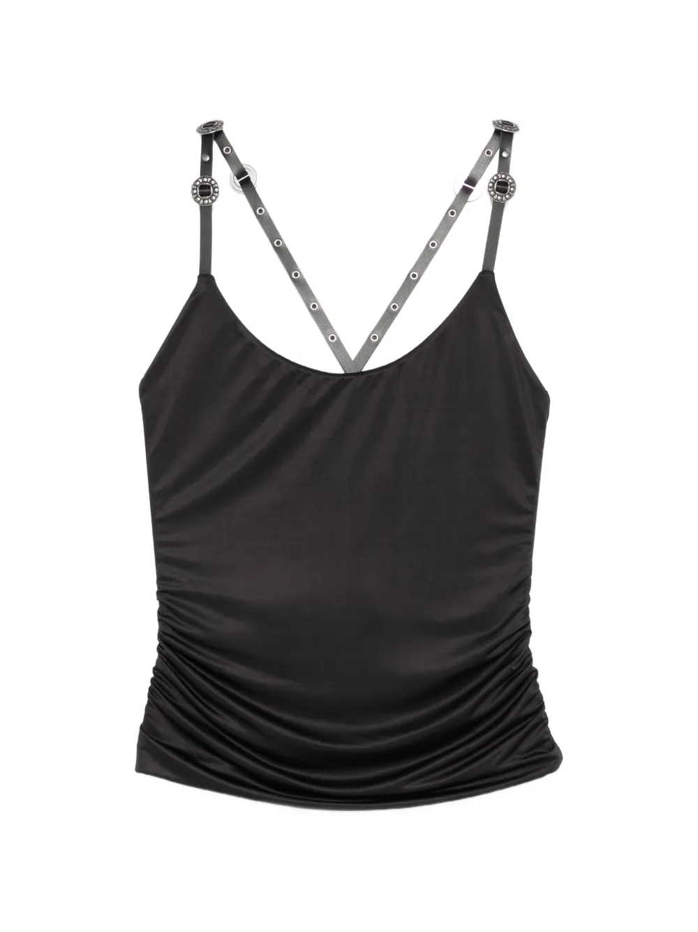 PINKO ruched eyelet-embellished top - Schwarz