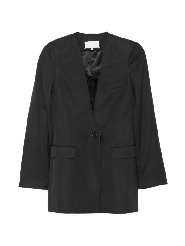 Maison Margiela Collarless Blazer in Grey