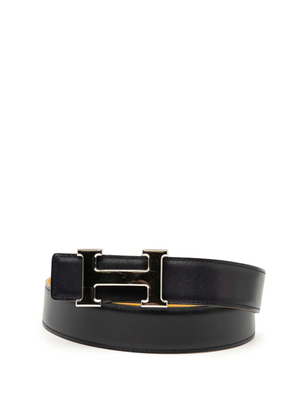 Hermès Pre-Owned 1997 Box Calf and Courchevel Constance H Reversible belt - Marrone