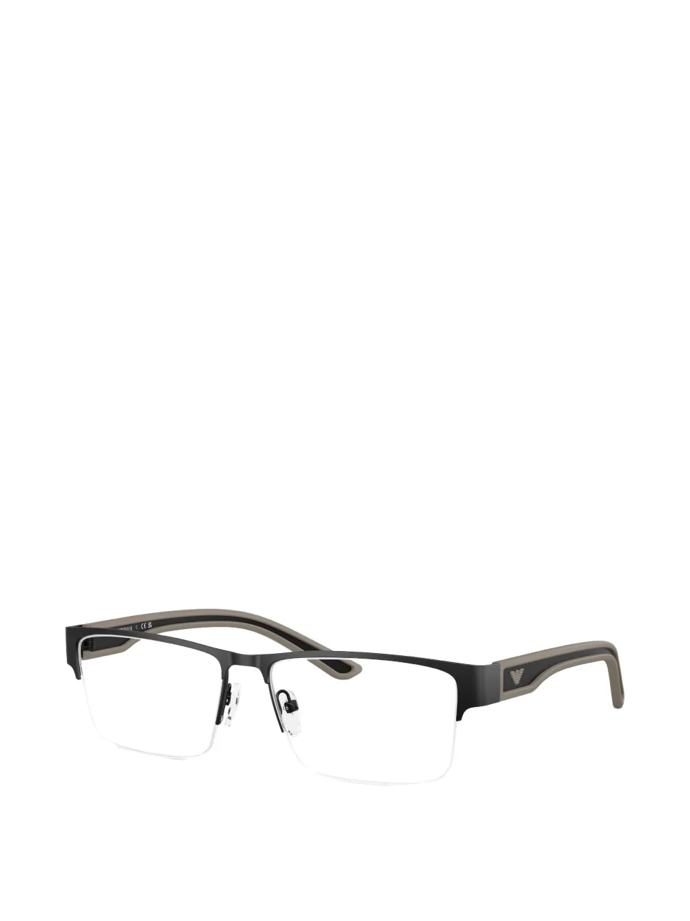 Emporio Armani Bril met rechthoekig montuur Zwart