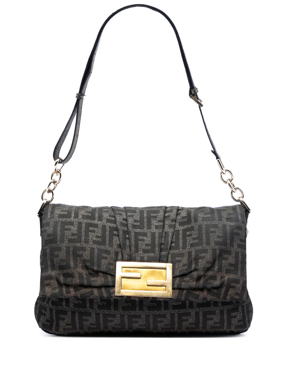 Fendi Pre-Owned 2010-2026 Large Zucca Canvas Mia Flap shoulder bag - Marrone