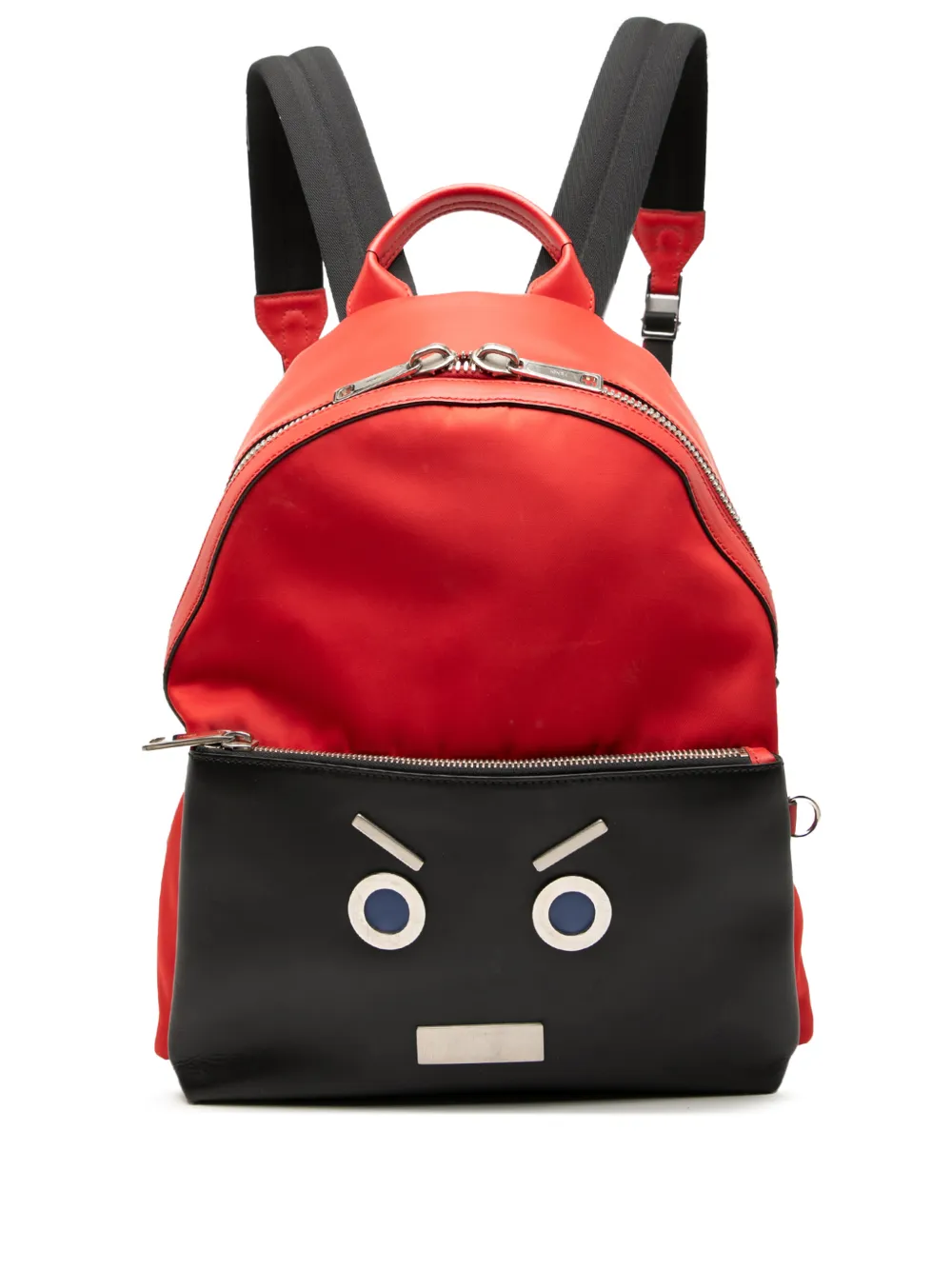 Fendi Pre-Owned 2024 Nylon and Leather Faces backpack - Nero