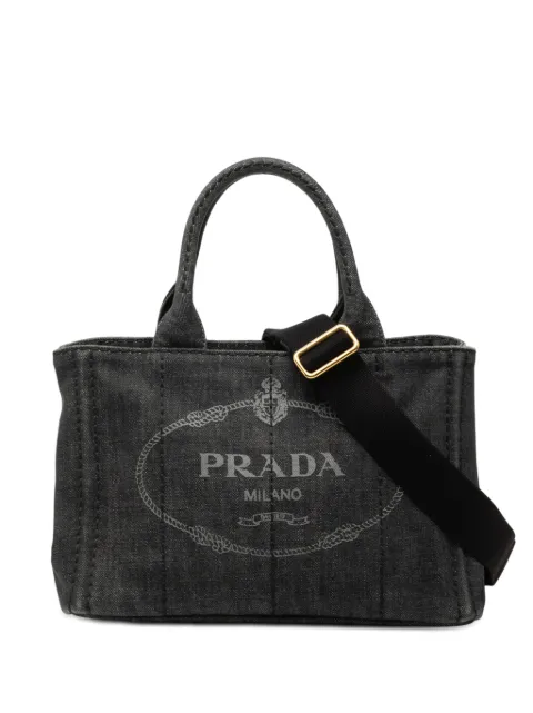 Prada Pre-Owned 2013-2025 Small Denim Canapa Logo satchel