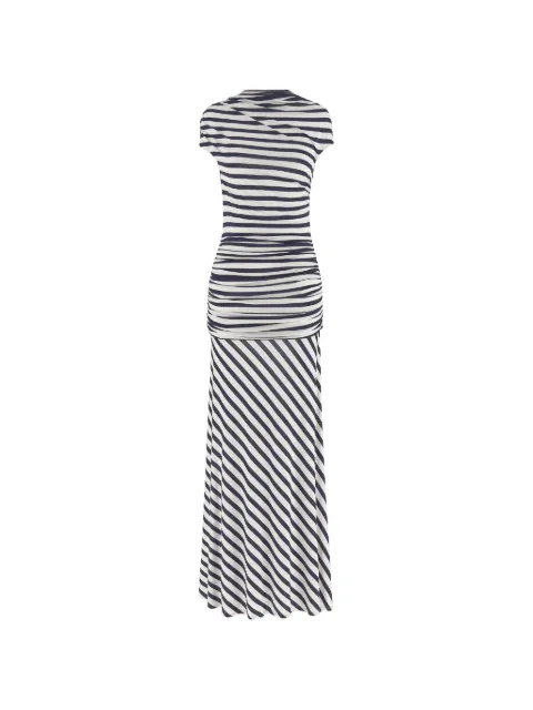 Self-Portrait striped draped maxi dress