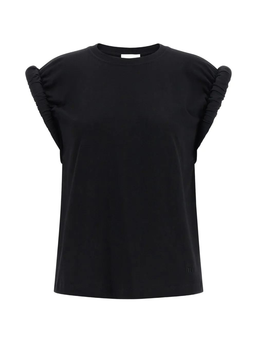 Nude Curled logo-embroidered curled sleeve T-shirt - Nero