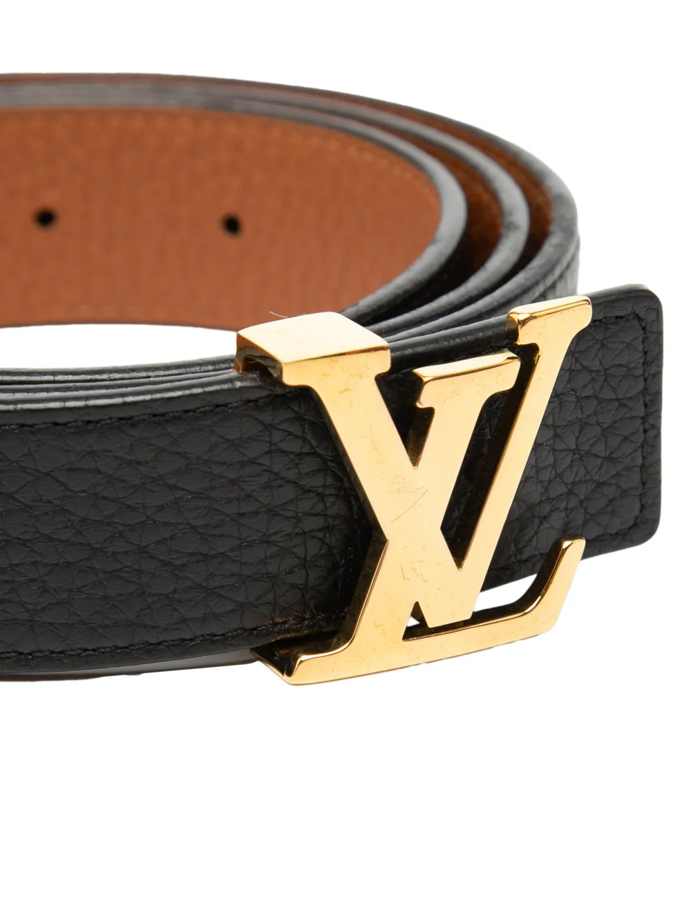 2013 Grained Leather Lv Initiales Reversible Belt