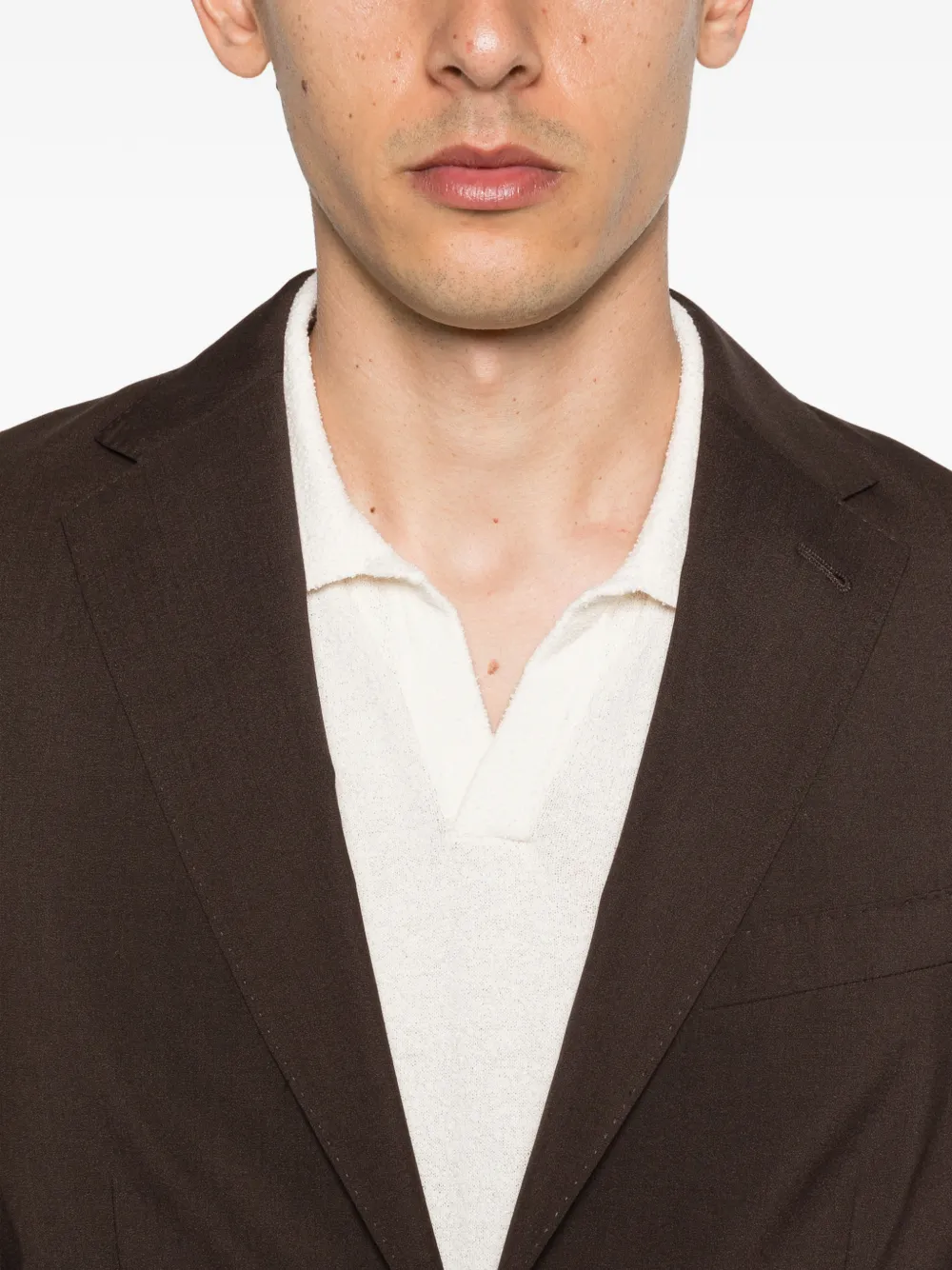 Corneliani Blazer met bewerkte revers Bruin