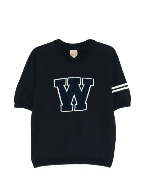 RAKKI letter-appliqué short-sleeve top