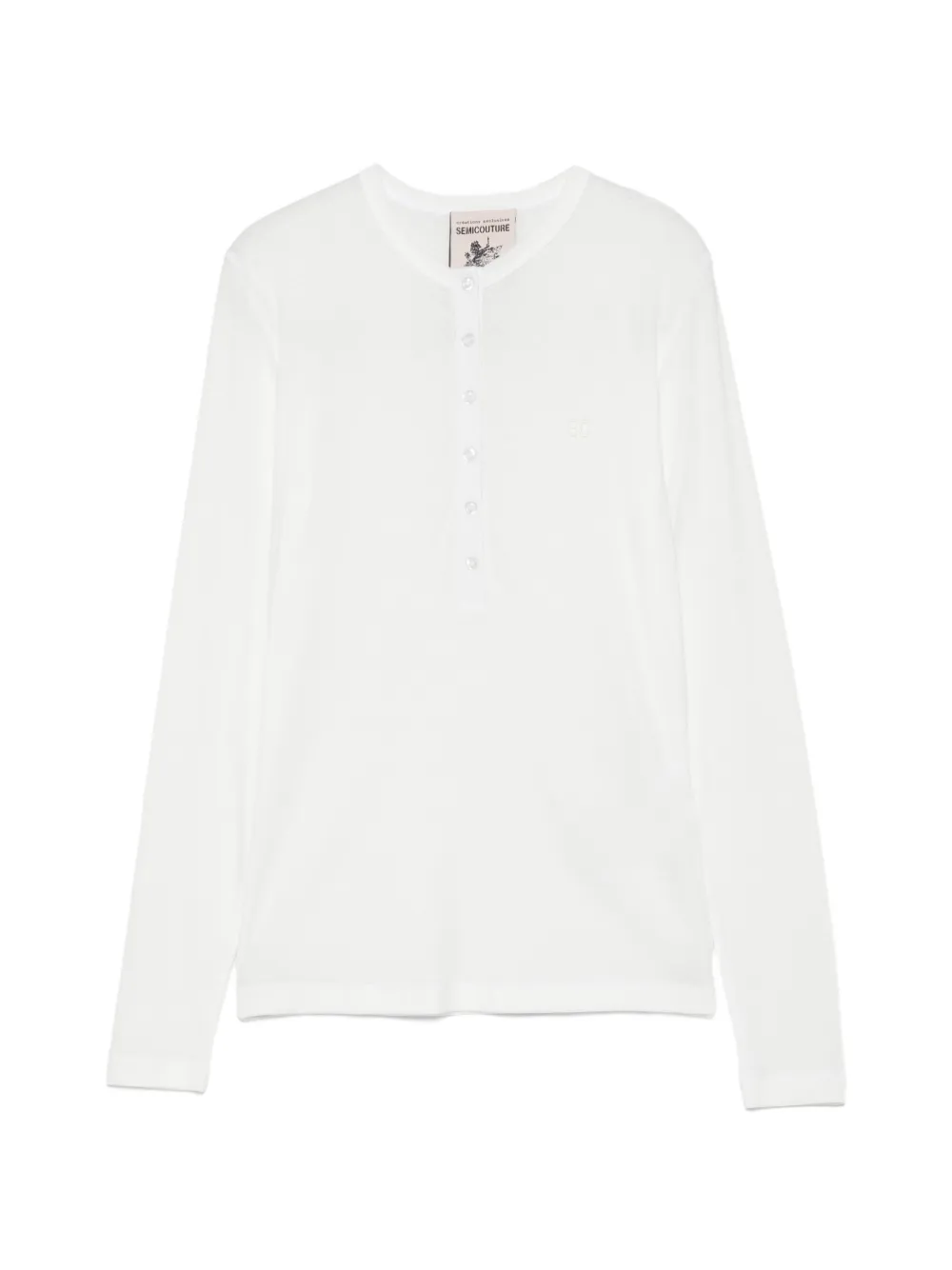 Semicouture buttoned long-sleeve T-shirt - Bianco