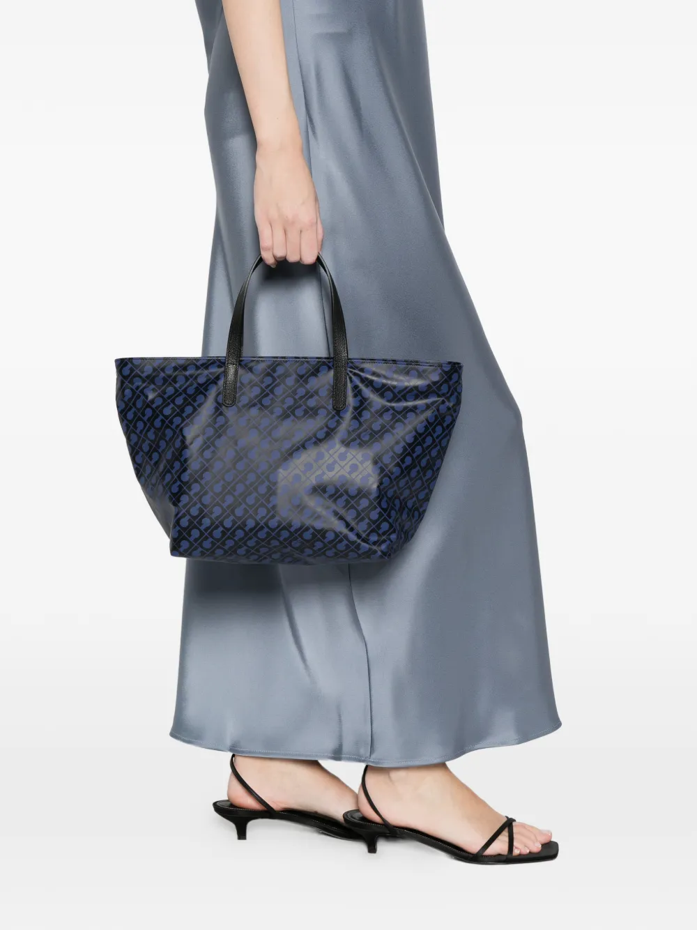 Gherardini Meium Patterned Handle Tote Bag - Blue 
