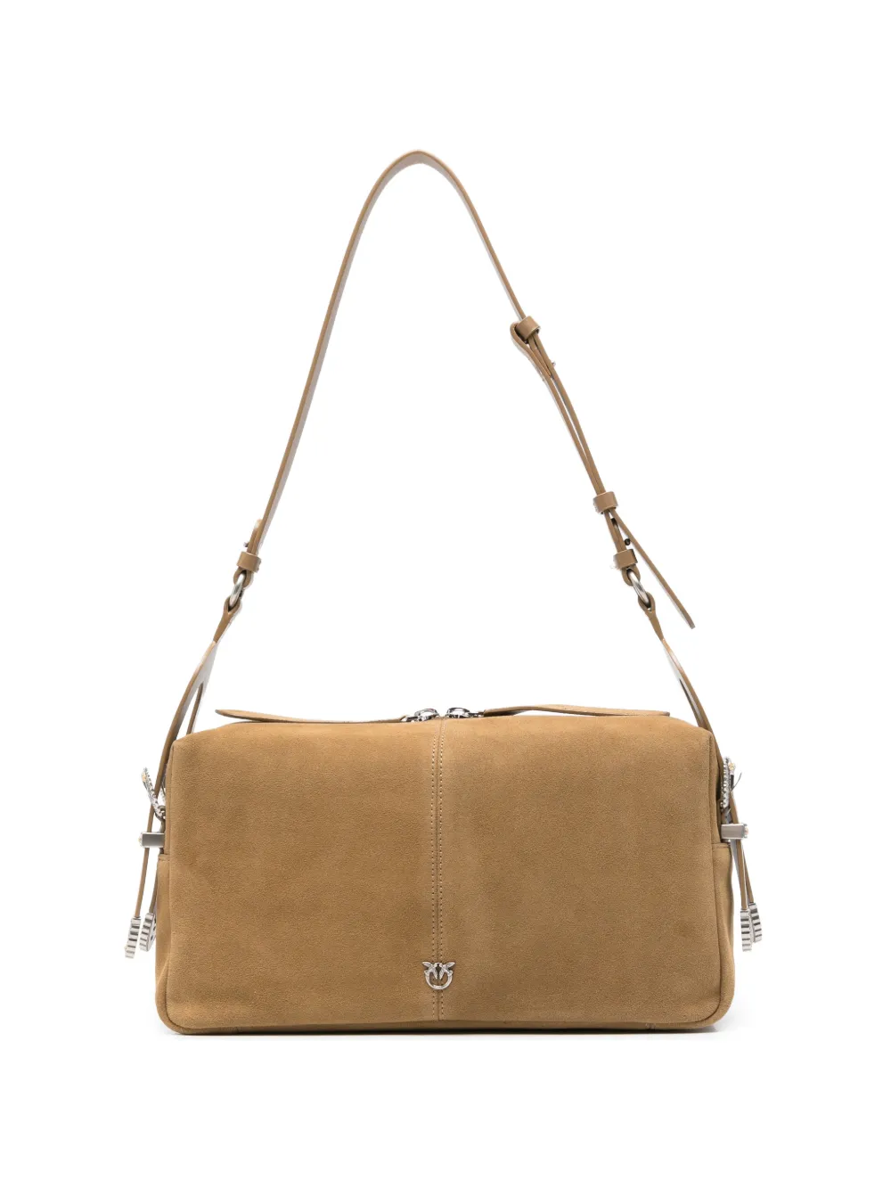 PINKO medium Keeper suede shoulder bag - Toni neutri