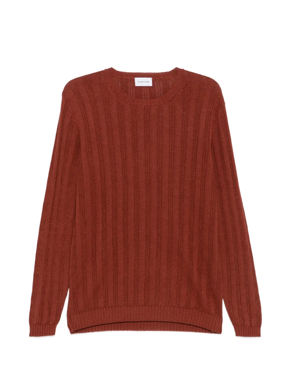 SCAGLIONE vertical stripe crewneck sweater - Braun