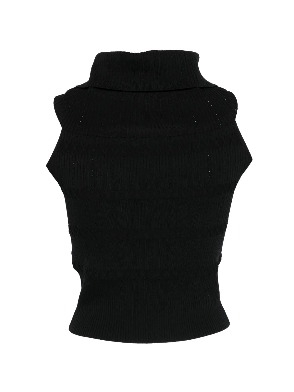  Liu Jo Button Collared Tank Top - Black 
