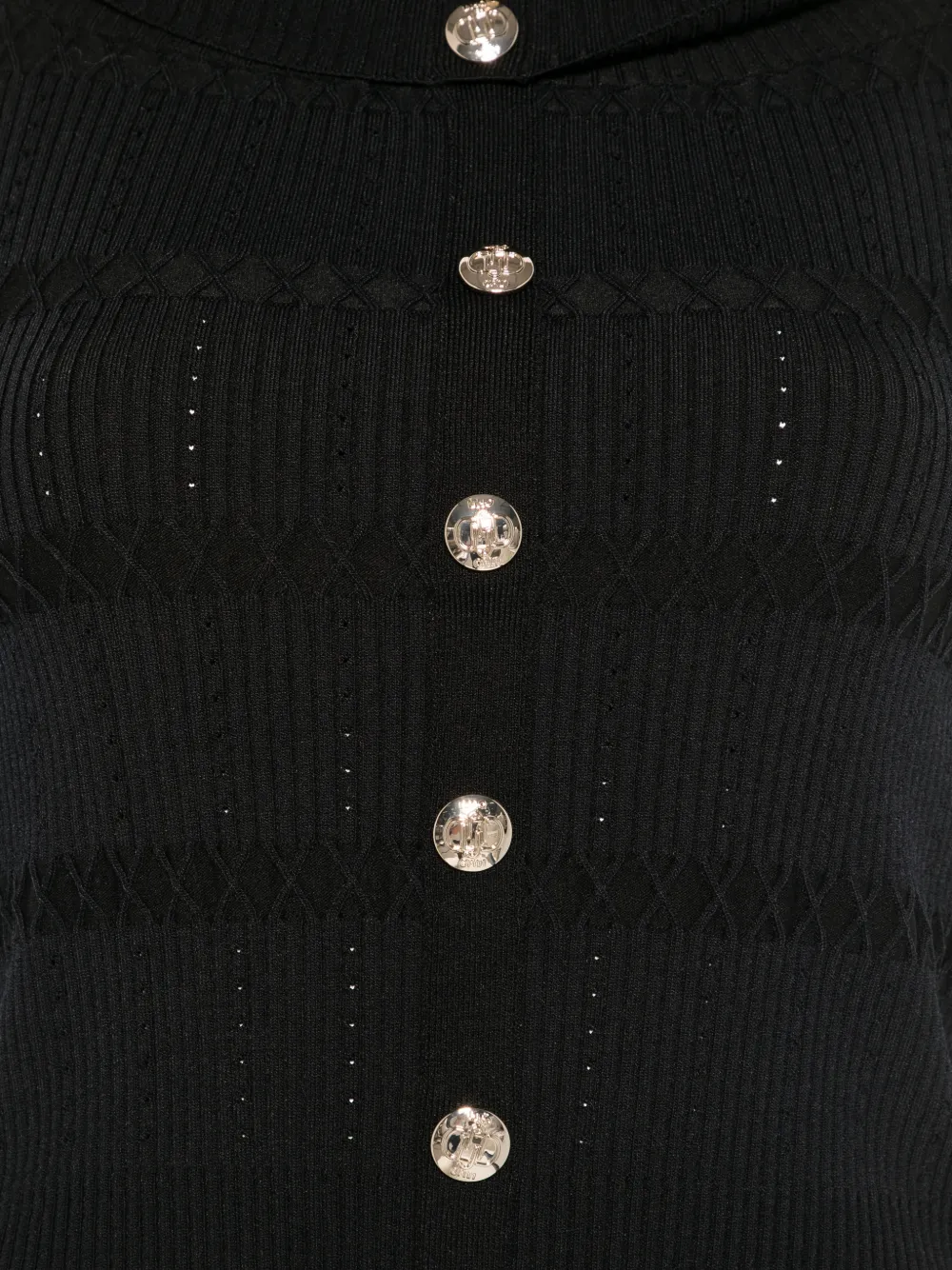  Liu Jo Button Collared Tank Top - Black 