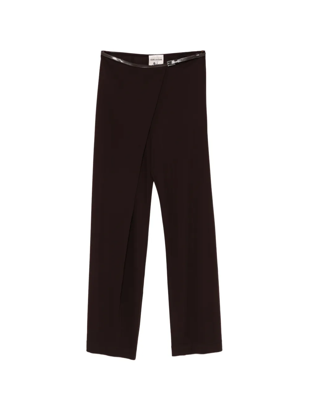Semicouture Reba wrap-design belted trousers - Marrone