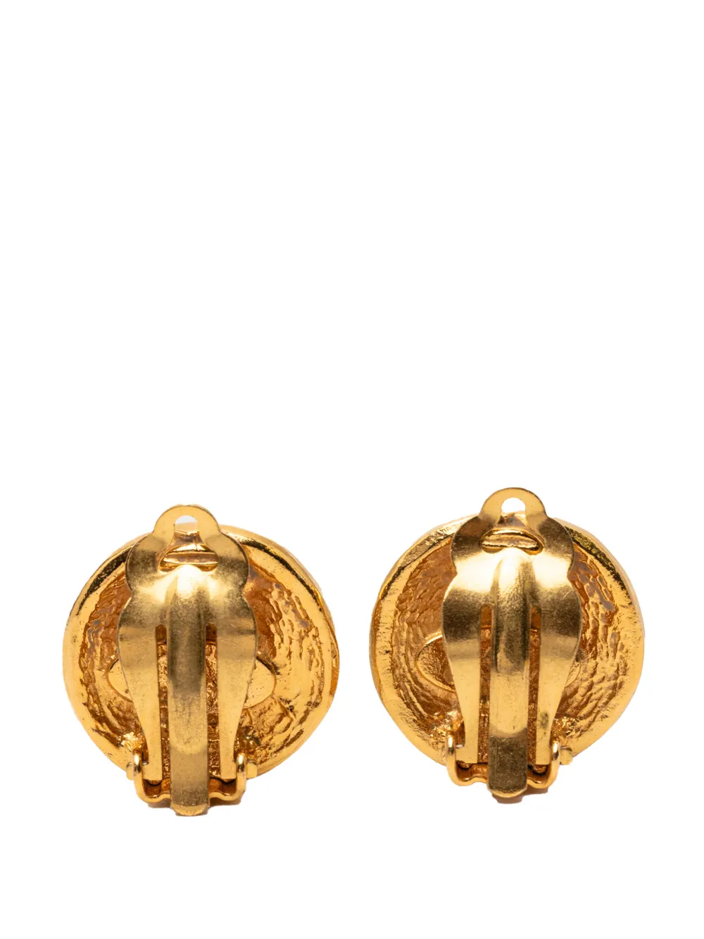  Chanel Pre-owned Boucles D'oreilles Fantaisie 31 Rue Cambon En Plaqué Or Rondes à Fermoir Clip (1970-1980) 