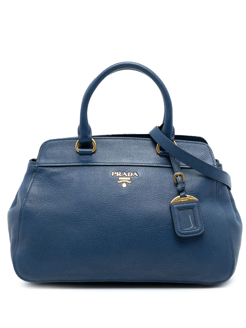Prada Pre-Owned 2000-2025 Vitello Daino Open Convertible Tote satchel - Blu