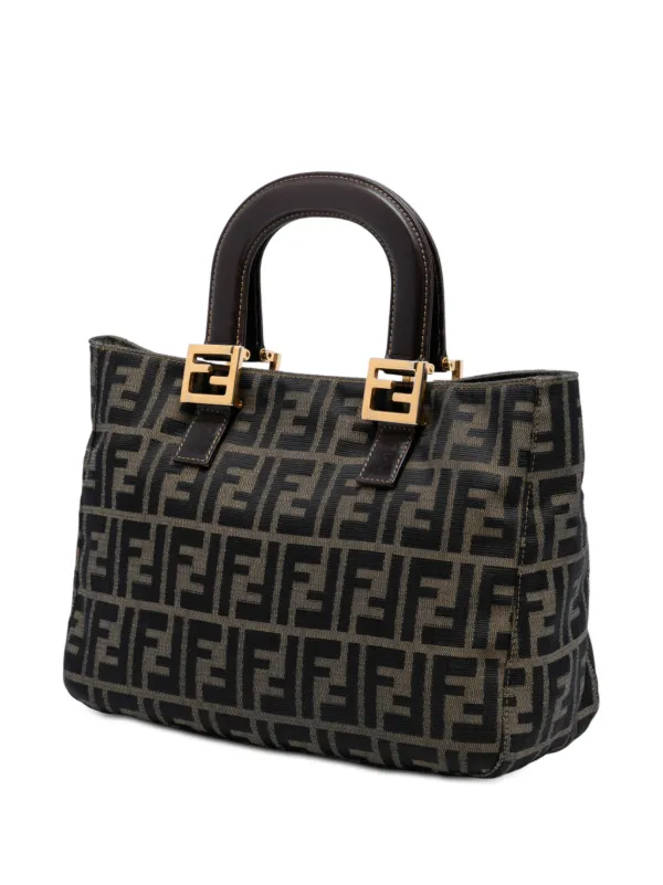 Fendi Pre-Owned 20th Century Small Zucca Canvas Twins Tote Bag