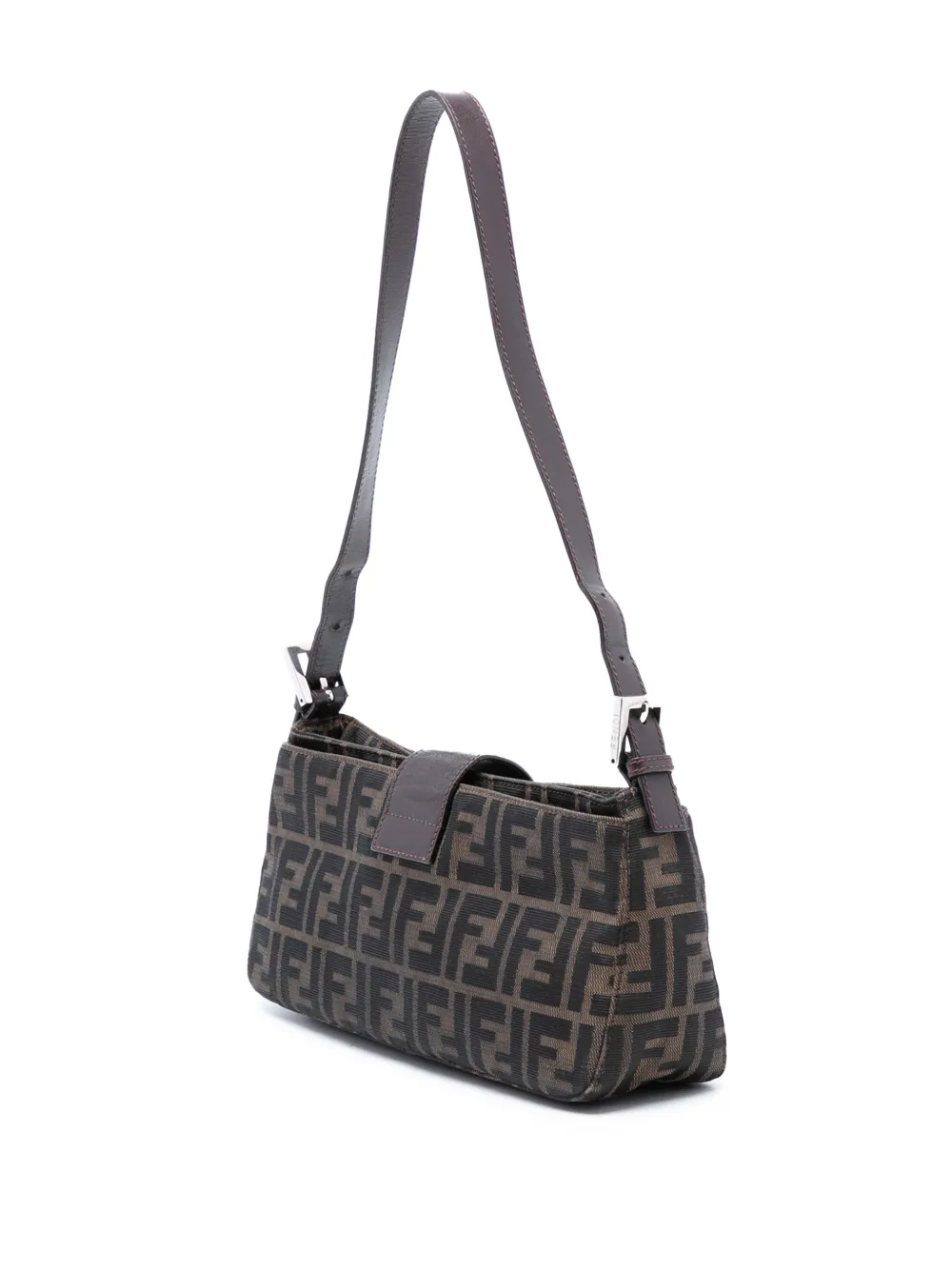  Fendi Pre-owned 2000-2010 Zucca Canvas Shoulder Bag - Brown 