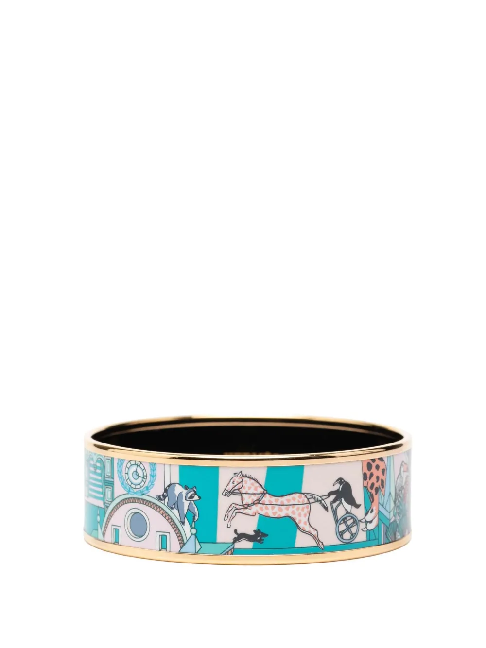 Hermès Pre-Owned 2000-2025 Wide Animapolis Enamel Bracelet 62 costume bracelet - Blu