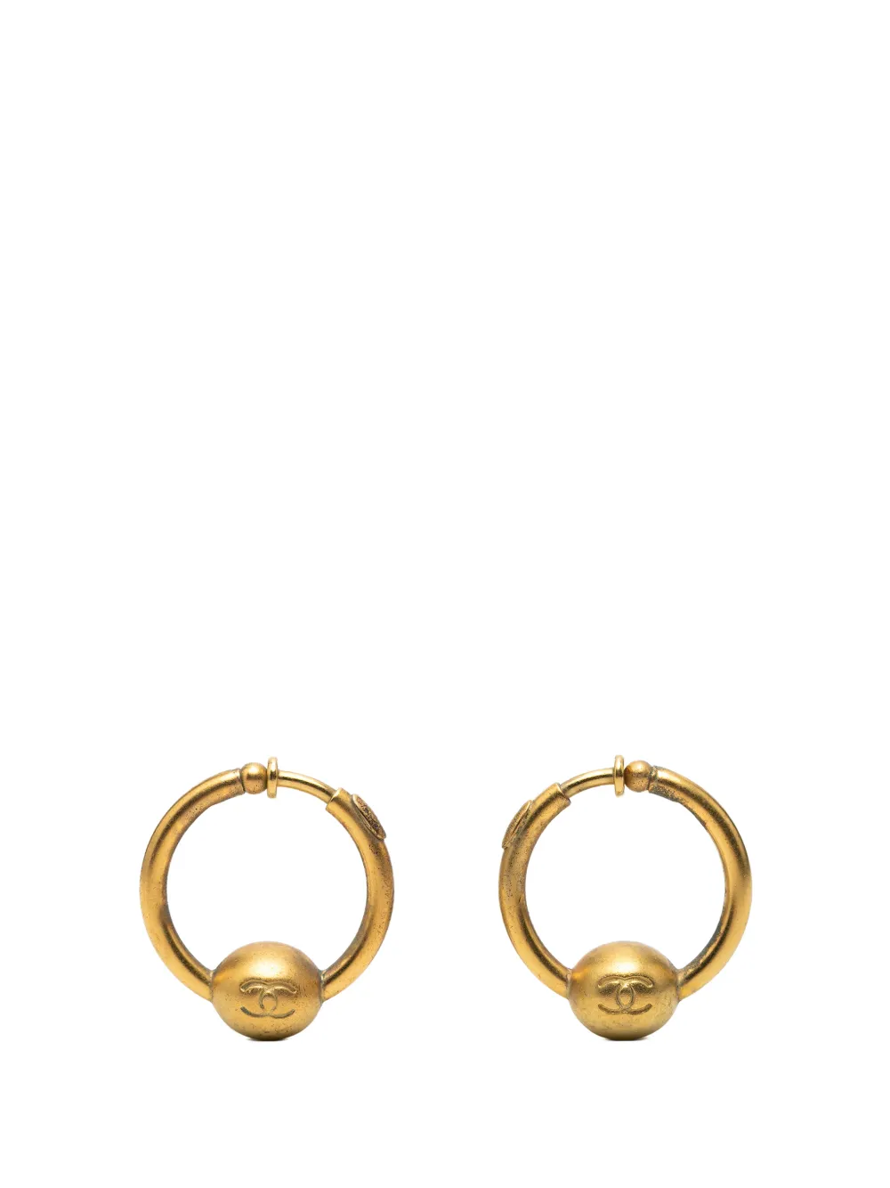 CHANEL Pre-Owned 1994 Gold Plated CC Hoop Earrings costume earrings - Oro