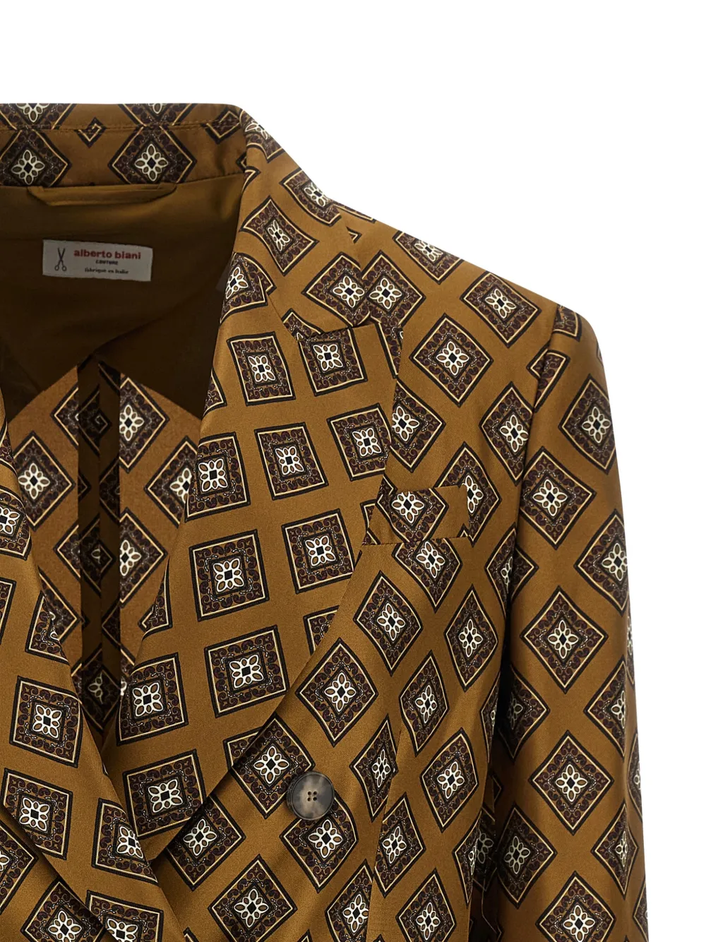  Alberto Biani Silk Double-breasted Blazer - Brown 