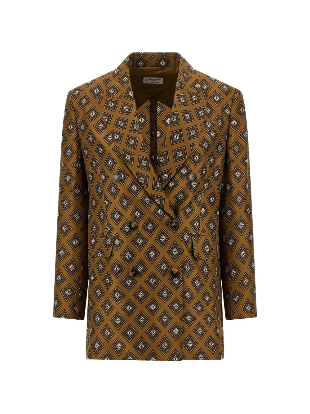Alberto Biani silk double-breasted blazer - Marrone