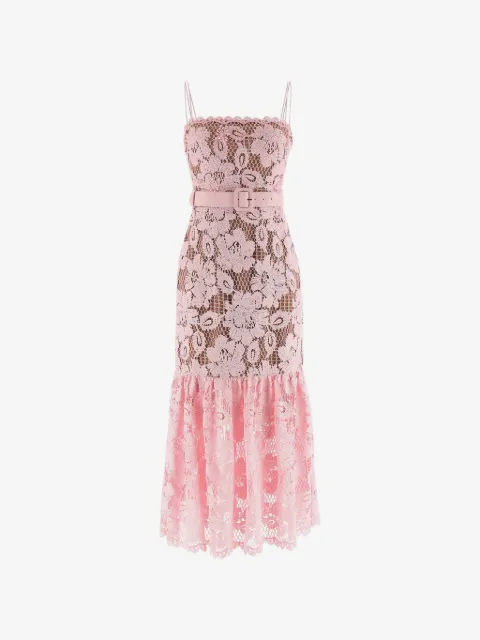 Self-Portrait square-neck belted midi dress