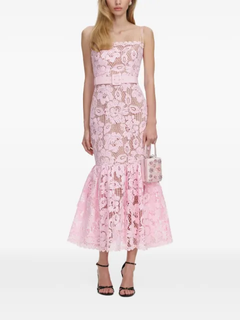 Self-Portrait crochet lace midi dress