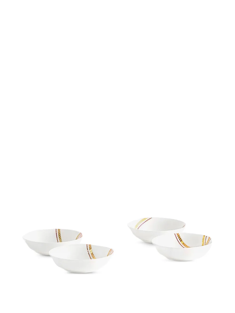 Shanghai Tang Tang porcelain knotted elegance plate set of four - Bianco