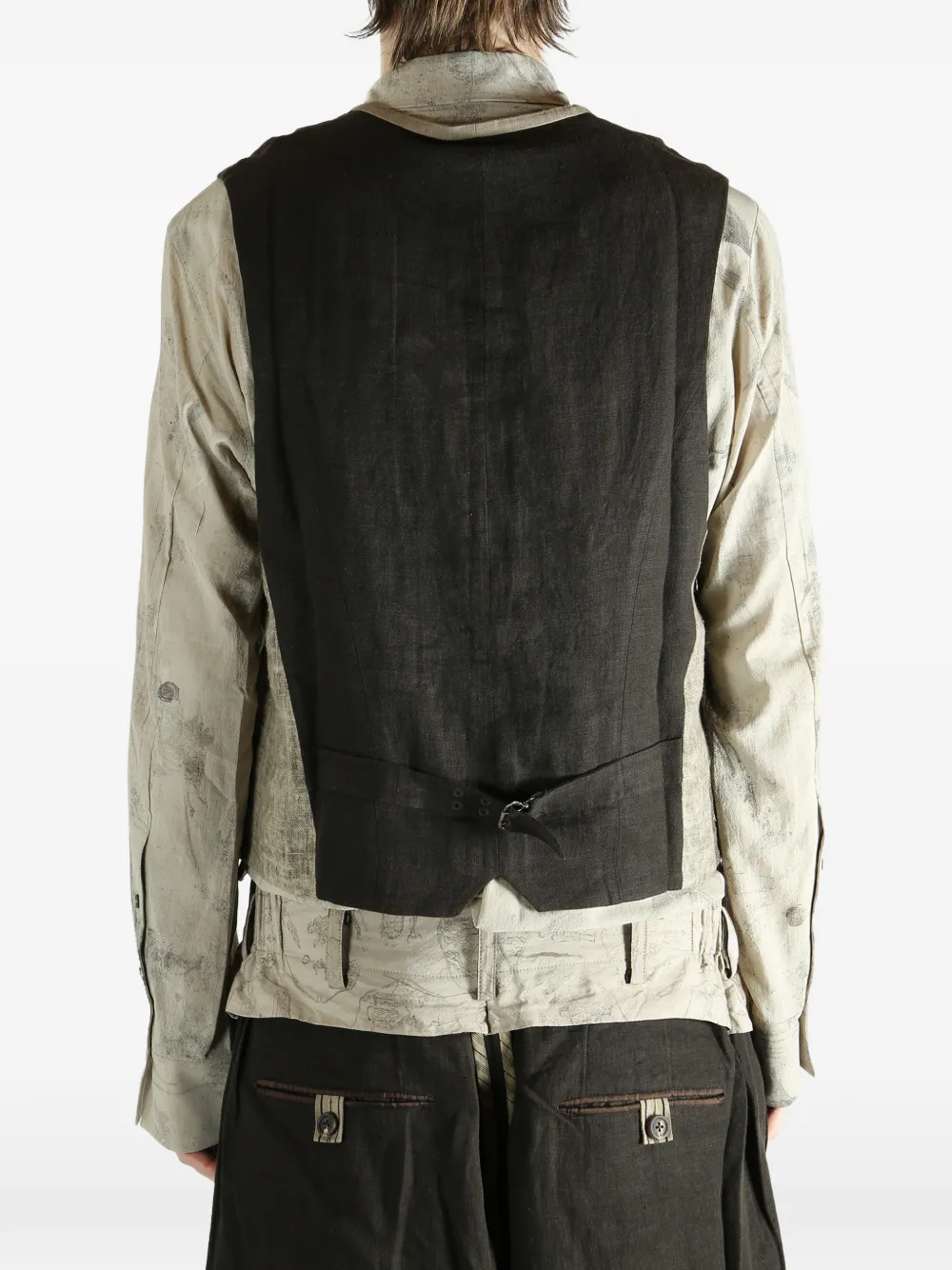 Ziggy Chen Tweekleurig gilet Zwart